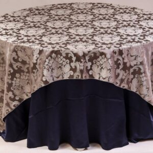 90" x 90" Square Beethoven Damask Overlay Linen